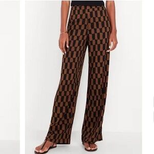 Old Navy Black and Brown Patterned Pants